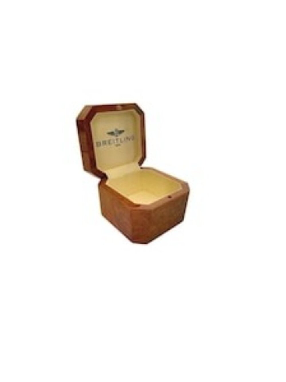 Breitling Storage Case Burl Wood Octagon Watch Box Vintage Gift (Empty)